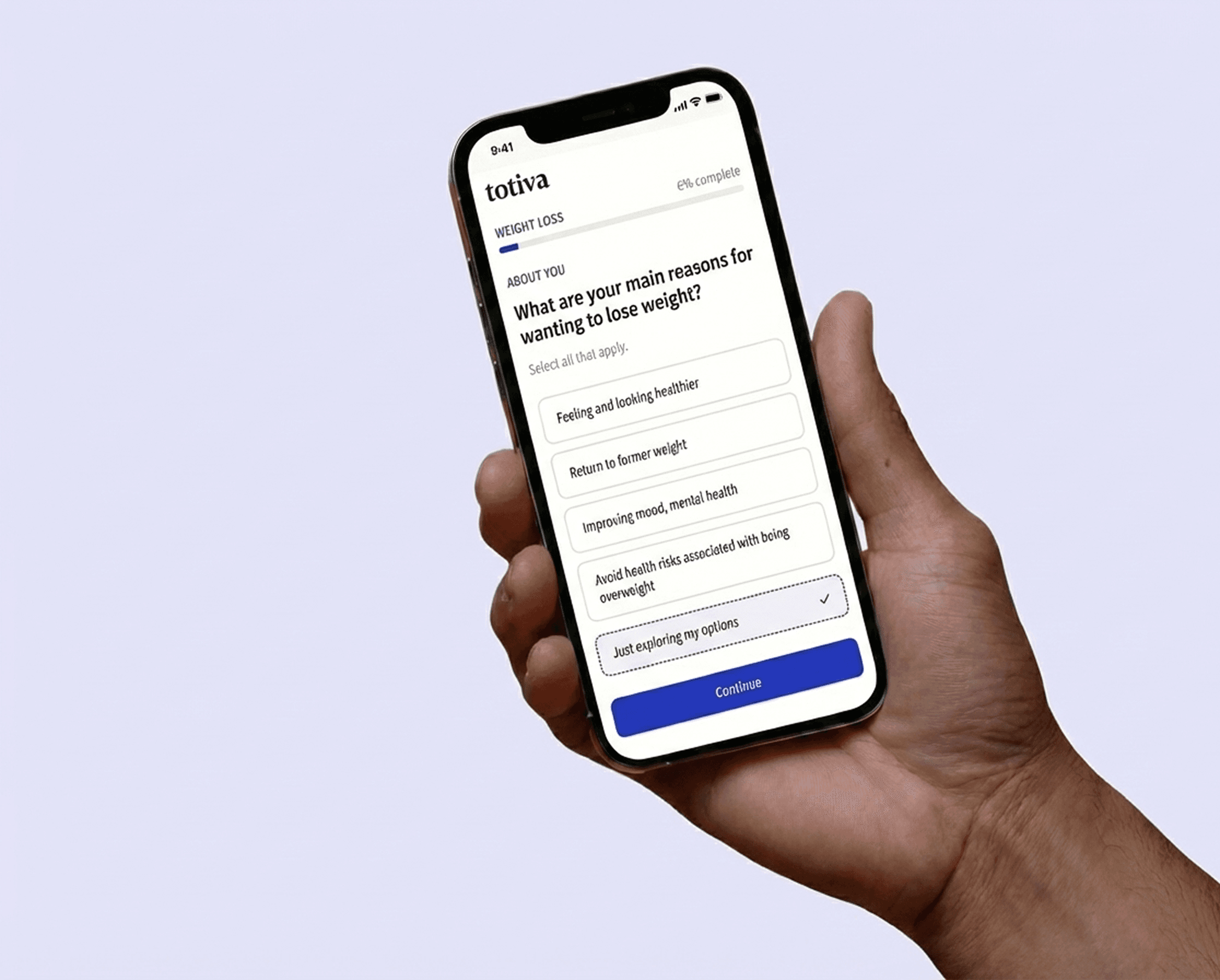 Totiva Health app showing personalised plan