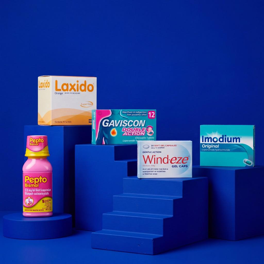 Side effect support treatments, including Pepto-Bismol, Gaviscon and Laxido